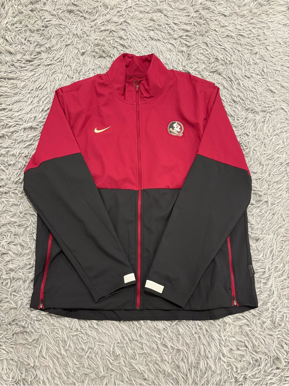 Florida State Seminoles Mens Nike XL Red Black Jacket NCAA Football Full Zip